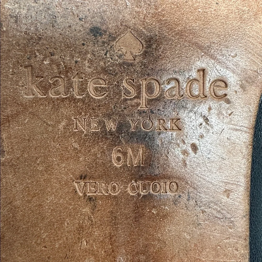 Kate Spade Mules Slides Leather Shoes Stars Embroidered Slip On Silver Black 6